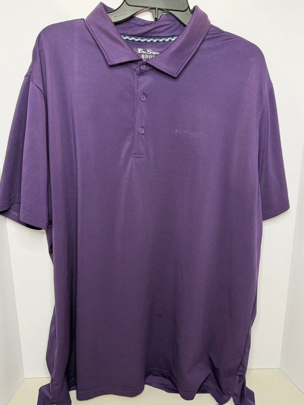 Ben Sherman Sport Purple Polo Shirt Men's XXL Polyester Spandex Short Sleeve